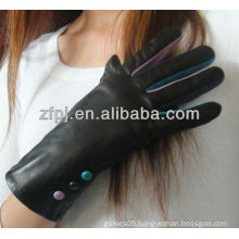 fashion lady wearing winter glove leather